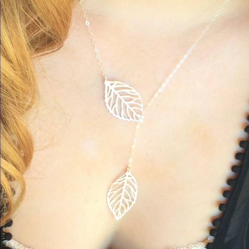 Leaf lariat necklace - Picture 3 of 7